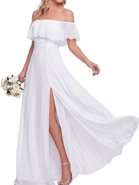 Ever-Pretty Women's Summer Off The Shoulder Flowy Chiffon Formal